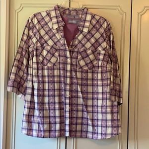 2 PIECE short sleeve button up with shell